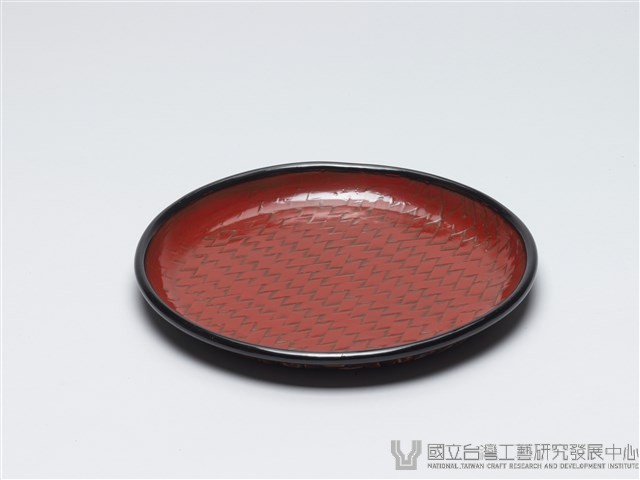 藍胎漆盤（圓形）藏品圖，第1張