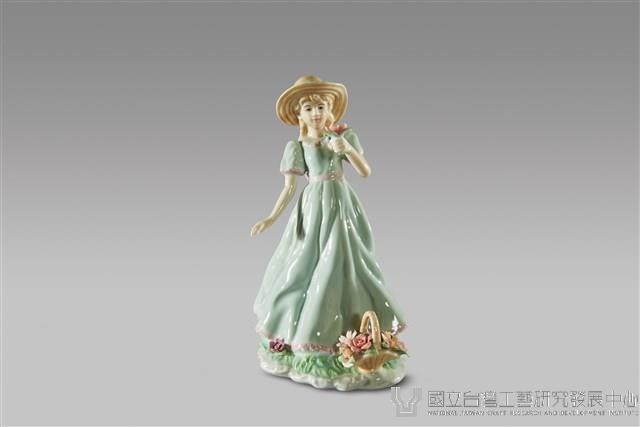 立姿女孩與花/付籃藏品圖，第1張