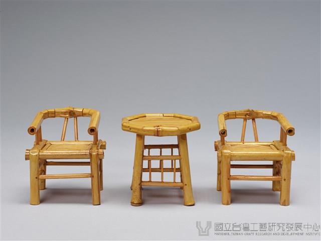 迷你竹家具－八角桌椅藏品圖，第2張
