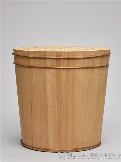 內外圓弧木桶組-透氣有蓋無手把木製炊飯桶藏品圖，第3張