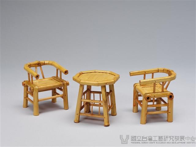 迷你竹家具－八角桌椅藏品圖，第3張