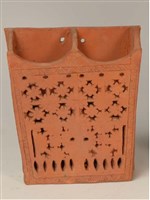 紅陶鏤空雙格筷子籠藏品圖，第1張