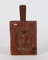 朱漆楠木木雕粿印藏品圖，第1張