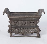 翹首鏤雕錫薦盒藏品圖，第1張