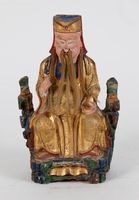 彩繪金漆福德正神木雕神像藏品圖，第1張