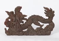 朱漆雲龍木雕藏品圖，第1張