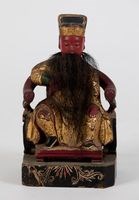 彩繪金漆關聖帝君樟木木雕神像藏品圖，第1張