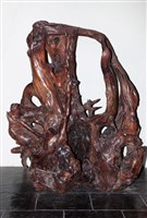 紅檜木根屏風藏品圖，第1張
