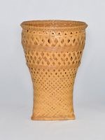 竹編斜紋雙層花器藏品圖，第1張