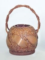 竹編間插平竹花器藏品圖，第1張