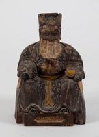 黑漆彩繪福德正神木雕神像藏品圖，第1張