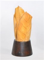 竹雕雙葉筆筒藏品圖，第1張
