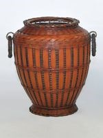 竹編雙耳花器藏品圖，第1張