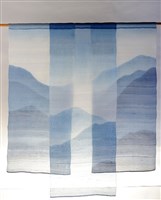 凝靜-藍染山水掛屏藏品圖，第1張