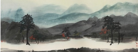 山水露鷥的圖片