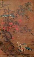 明 邊文進 春花三喜圖(複製品)的圖片