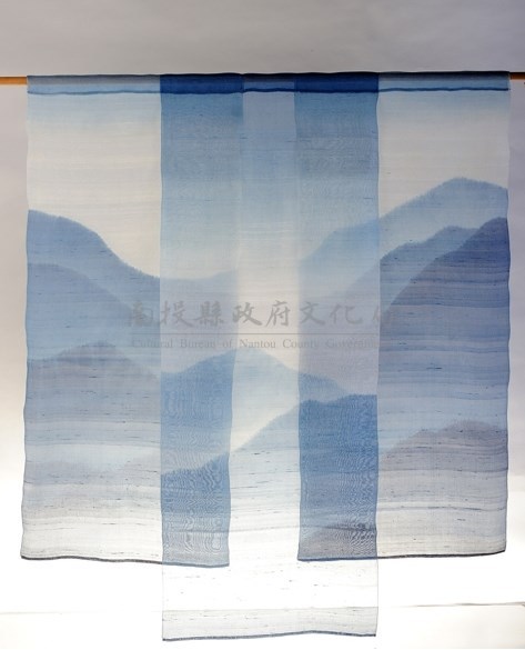 凝靜-藍染山水掛屏藏品圖，第1張