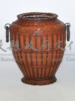 竹編雙耳花器藏品圖，第1張