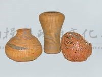 竹編花器(含六件)黃塗山竹編籃藏品圖，第1張