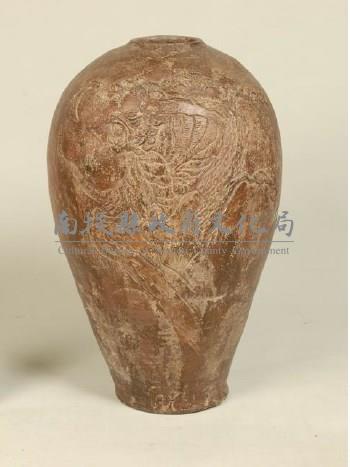 猛虎紋貼花陶瓶藏品圖，第1張