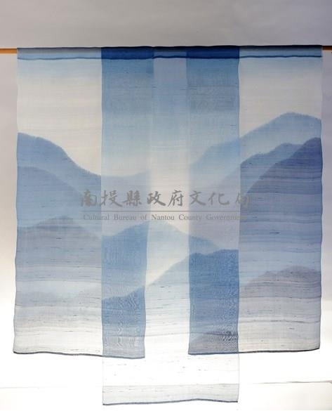凝靜-藍染山水掛屏藏品圖，第1張