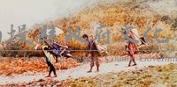 昭和年間新高地布農族男性以背椅搭載旅客及貨運照藏品圖，第1張