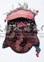黑絨地彩繡花鳥狀元風帽藏品圖，第1張