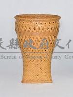 竹編斜紋雙層花器藏品圖，第1張