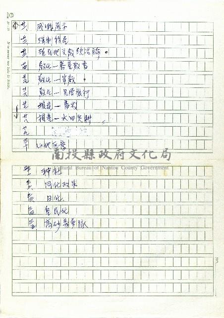 目次(泰雅族眉社古文書…)藏品圖，第2張