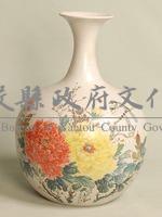 「白頭富貴」彩繪花瓶藏品圖，第1張