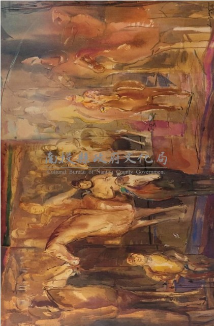 人馬水彩畫藏品圖，第1張