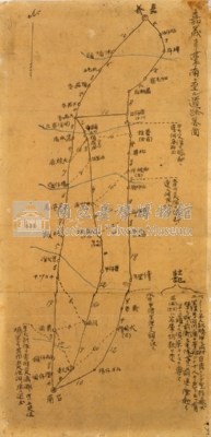 軍用地圖(彰化臺南至道路略圖)藏品圖，第1張