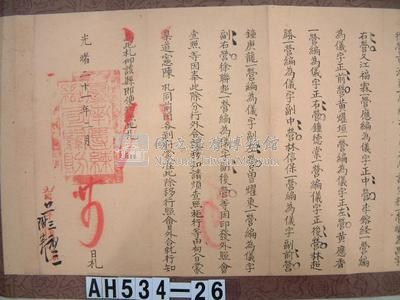 光緒二十一年台南團練總局「為行知事」札恒春縣藏品圖，第4張