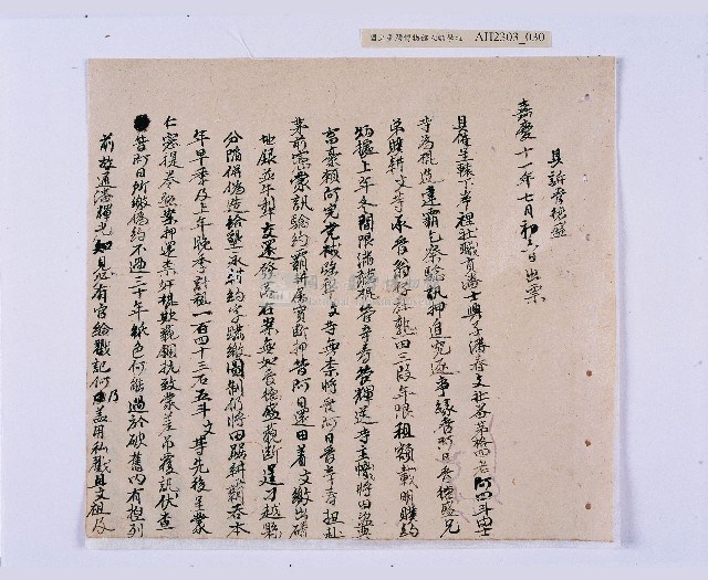 嘉慶十年～十一年（1805～1806）翁仔社佃人滯租記錄藏品圖，第31張