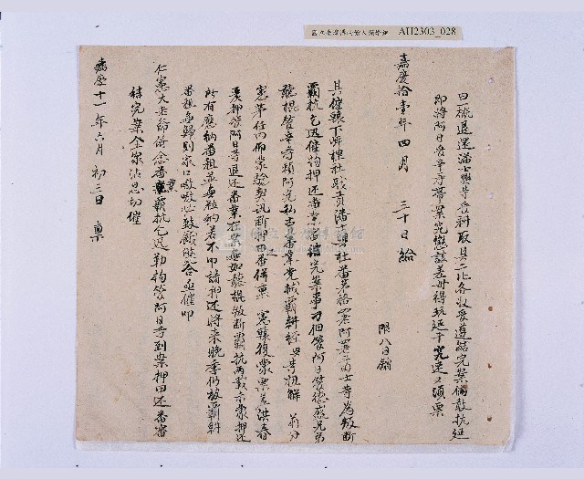 嘉慶十年～十一年（1805～1806）翁仔社佃人滯租記錄藏品圖，第29張