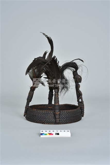 籐編木雕人像羽毛頭飾藏品圖，第17張