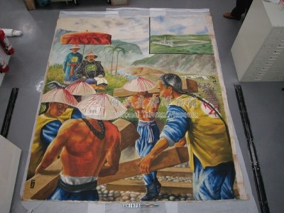 「劉銘傳督建鐵路圖（附孤拔墓）」油畫藏品圖，第1張