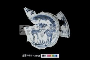 青花折沿盤（卡拉克瓷）殘件藏品圖，第3張