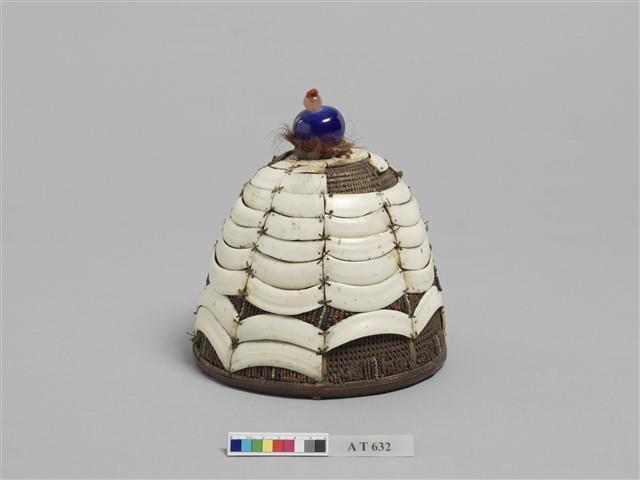 男子珠飾山豬牙籐帽藏品圖，第2張