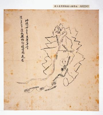 乾隆35年道差官陳元熙繪製岸裡社至東勢角里程圖藏品圖，第3張