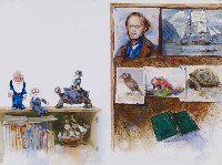 「都怪達爾文-當真真面對她的偶像」系列畫作-1藏品圖，第1張