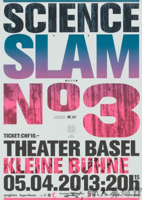 Posters for Science Slam 1 - 4 at the municipal theater of Basel (3)藏品圖，第1張