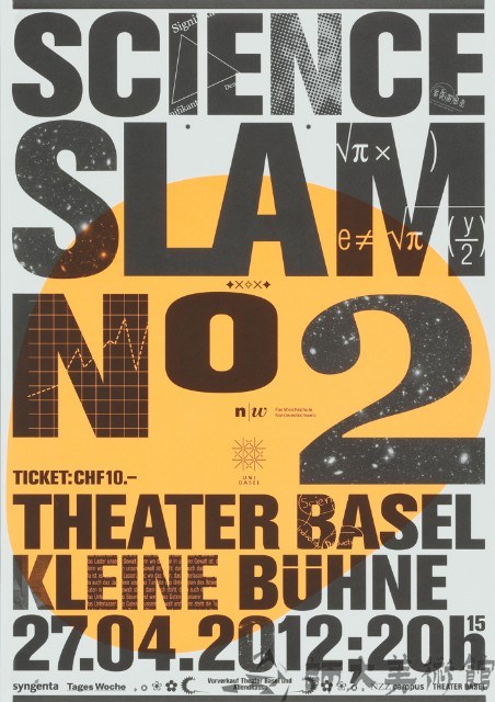 Posters for Science Slam 1 - 4 at the municipal theater of Basel (2)藏品圖，第1張