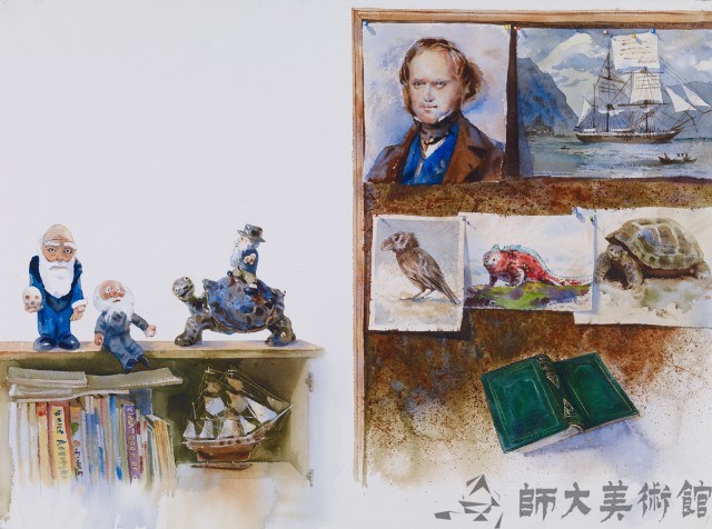 「都怪達爾文-當真真面對她的偶像」系列畫作-1藏品圖，第1張