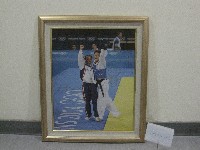 跆拳道好手朱木炎與張榮三教授-簽名相片(裝框)藏品圖，第1張