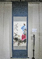 牡丹花畫-書法(卷軸)藏品圖，第1張