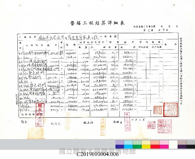 工程結算書：學生宿舍建築新建工程(掃描電子檔)-6藏品圖，第1張