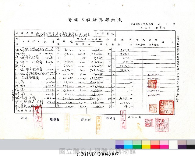 工程結算書：學生宿舍建築新建工程(掃描電子檔)-7藏品圖，第1張