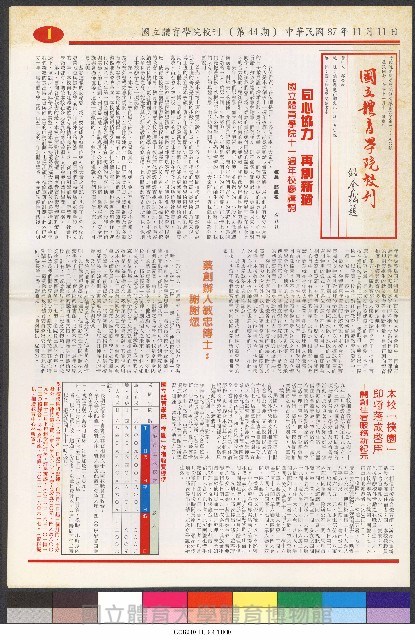 國立體育大學校刊-第1期~104期(缺23、58期;27和28同期)、缺82期) 藏品圖，第176張
