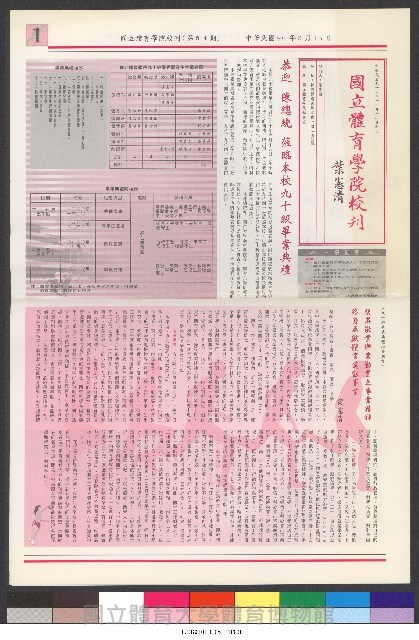 國立體育大學校刊-第1期~104期(缺23、58期;27和28同期)、缺82期) 藏品圖，第216張